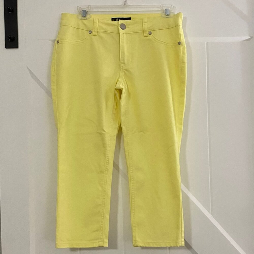 d.jeans Yellow Slim-Fit Cropped Pants - Size 6